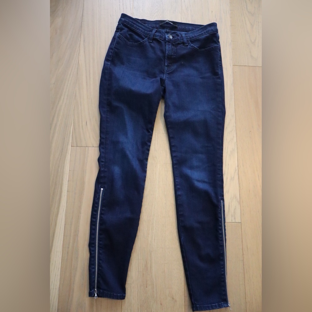 J Brand Dark Wash Skinny Jeans with Ankle Zips